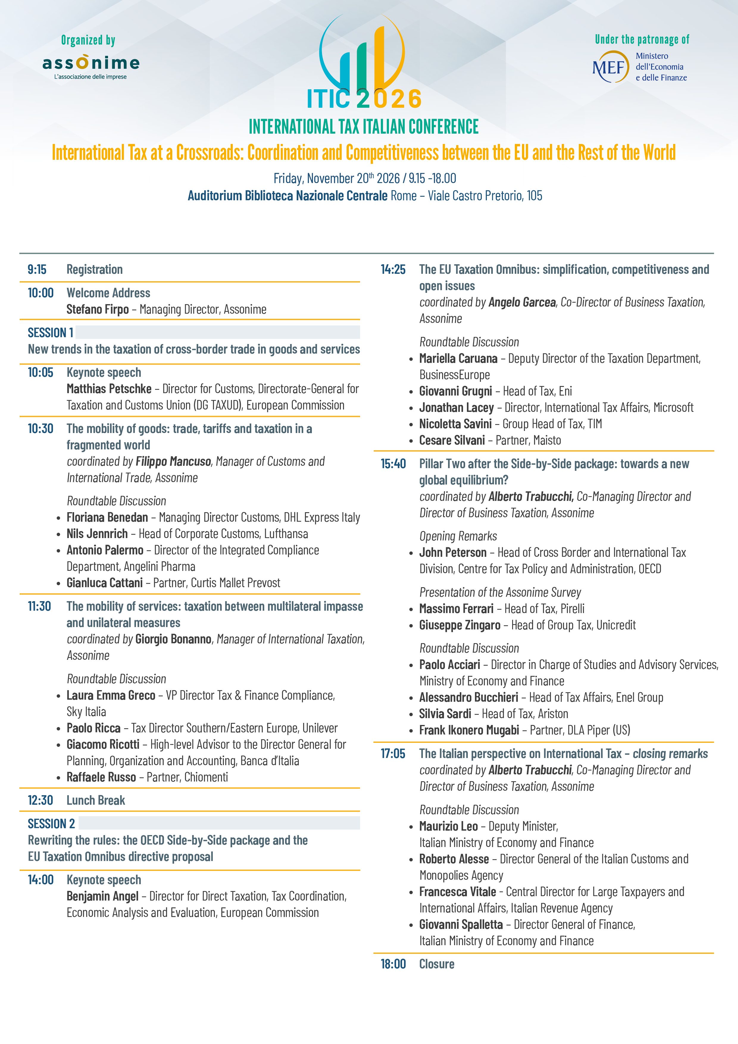 International Tax Italian Conference 2026